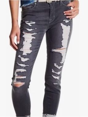 Hudson Nico Midrise Ankle Jeans in Charcoal Gray